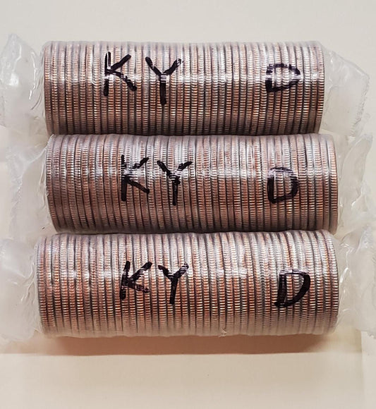 2001 D Kentucky Statehood Quarters Uncirculated Roll in Plastic Wrap 40 coins. Roll per purchase.