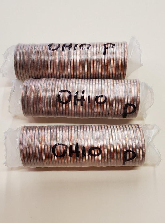 2002 P Ohio Statehood Quarters Uncirculated Roll in Plastic Wrap 40 coins. Roll per purchase