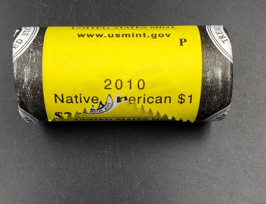 2010 P Sacagawea Native American Dollar 25 Coin BU Uncirculated OBW US Mint Wrapped Roll (Tail or Head)