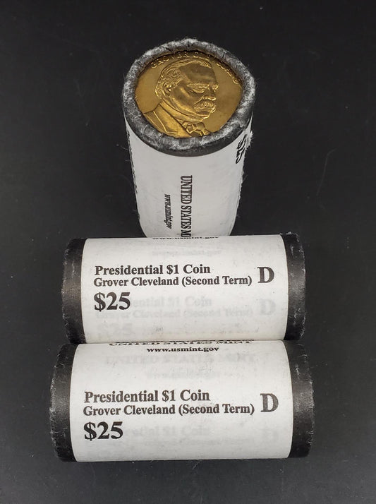 2012 D Grover Cleveland (Second Term) Presidential Dollar US Mint Roll of 25 Coins Uncirculated Unopened (Head or Tail)
