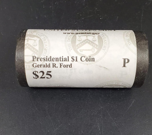 2016 P Gerald R. Ford Presidential Dollar US Mint Roll of 25 Coins Uncirculated Unopened HEAD or TAIL