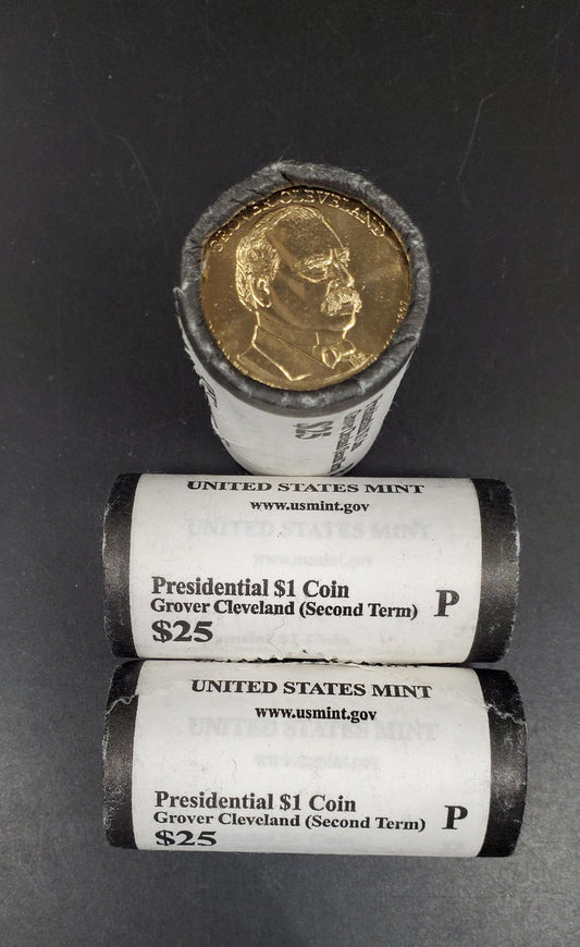 2012 P Grover Cleveland (Second Term) Presidential Dollar US Mint Roll of 25 Coins Uncirculated Unopened (Head or Tail)