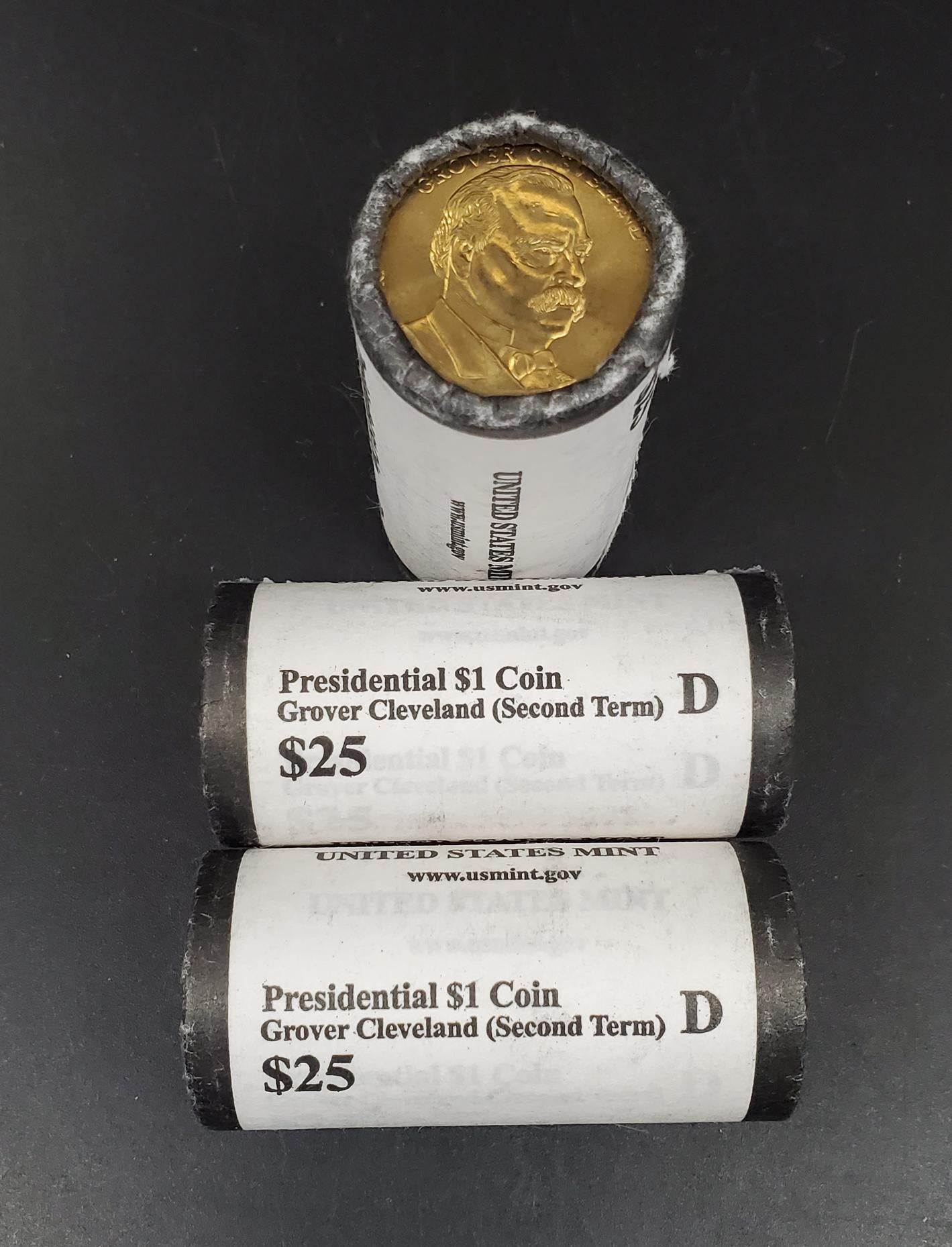 2012 D Grover Cleveland (Second Term) Presidential Dollar US Mint Roll of 25 Coins Uncirculated Unopened (Head or Tail)