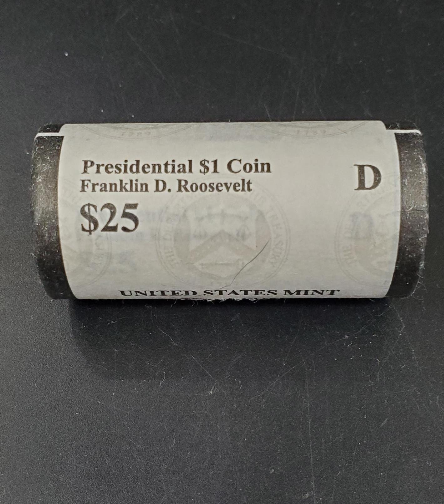 2014 D Franklin D. Roosevelt Presidential Dollar US Mint Roll of 25 Coins Uncirculated Unopened HEAD or TAIL
