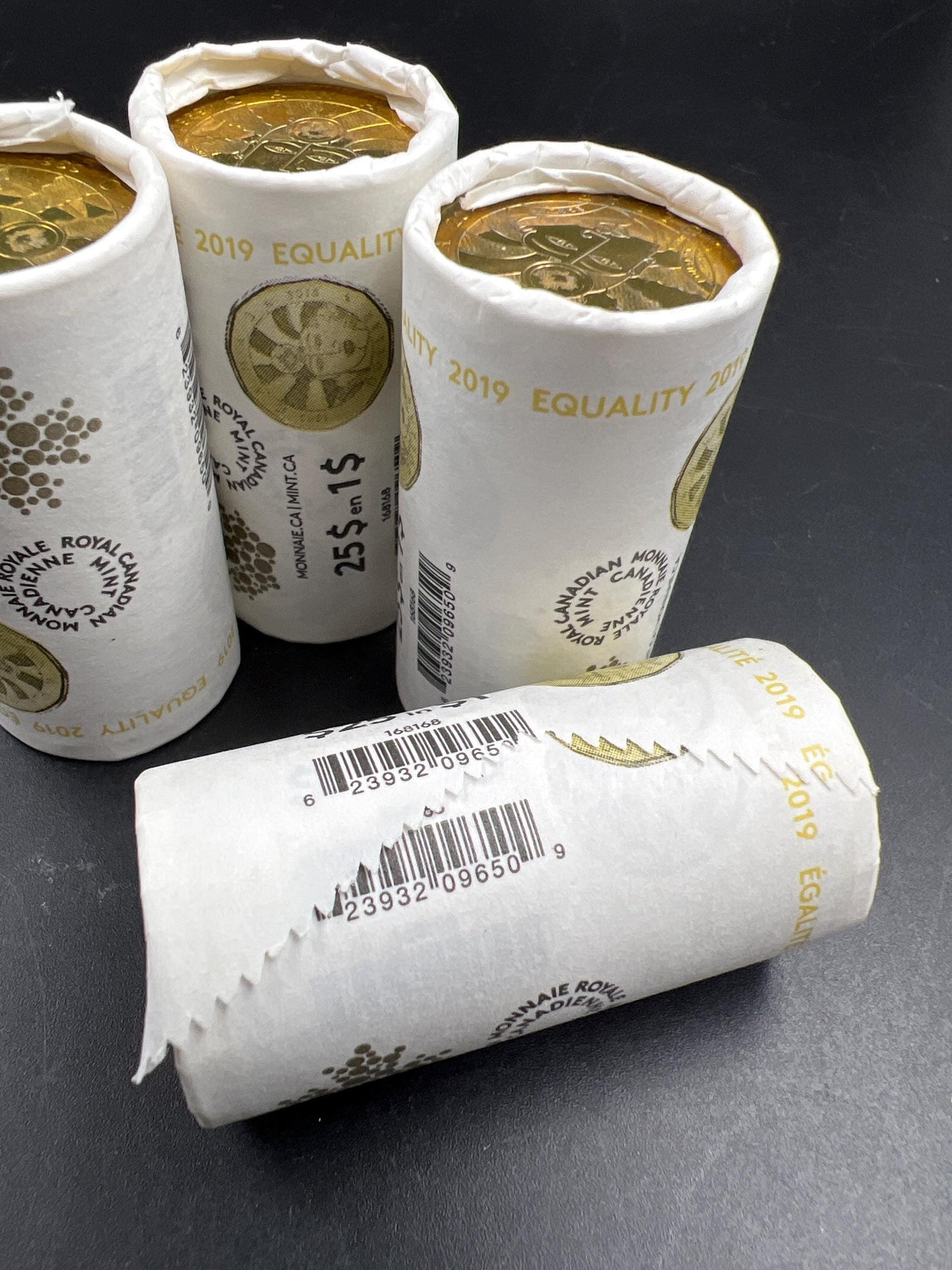 Canada 1 One Dollar Loonie Equality Commemorative OBW BU UNC Original Mint Bank Wrap Roll 2019