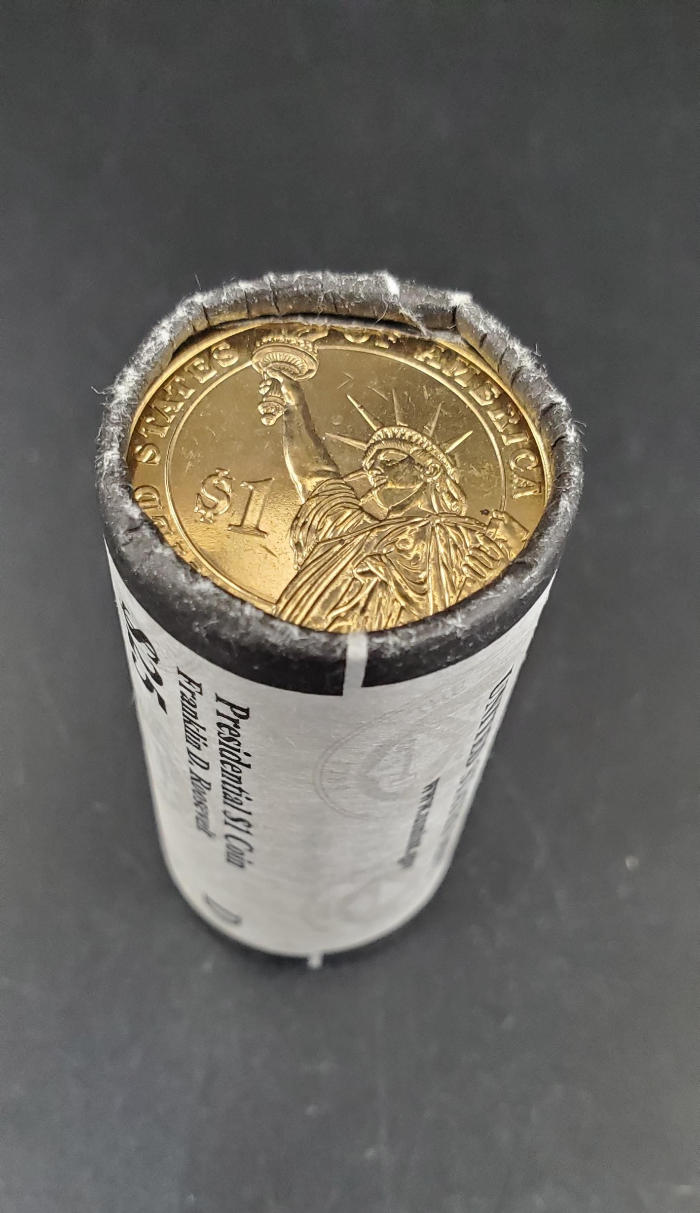 2014 D Franklin D. Roosevelt Presidential Dollar US Mint Roll of 25 Coins Uncirculated Unopened HEAD or TAIL