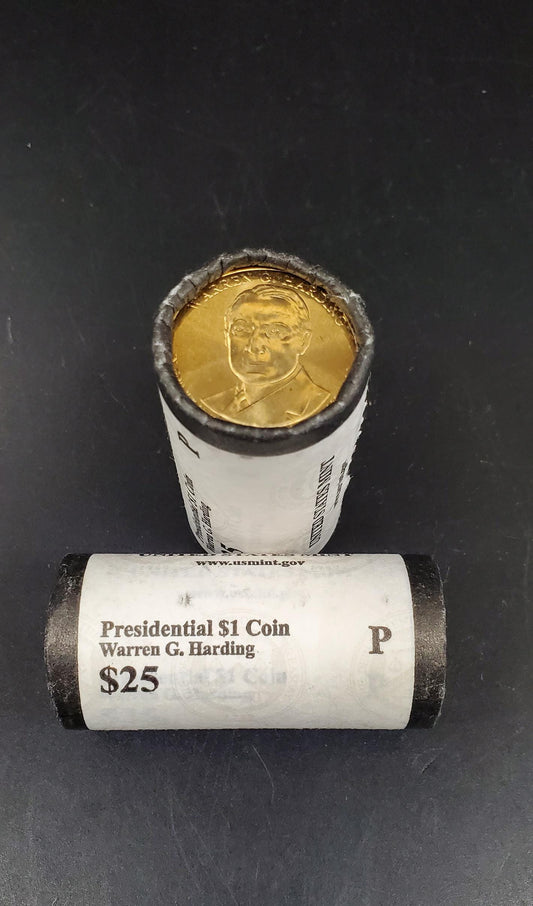 2014 P Warren G. Harding Presidential Dollar US Mint Roll of 25 Coins Uncirculated Unopened HEAD or TAIL