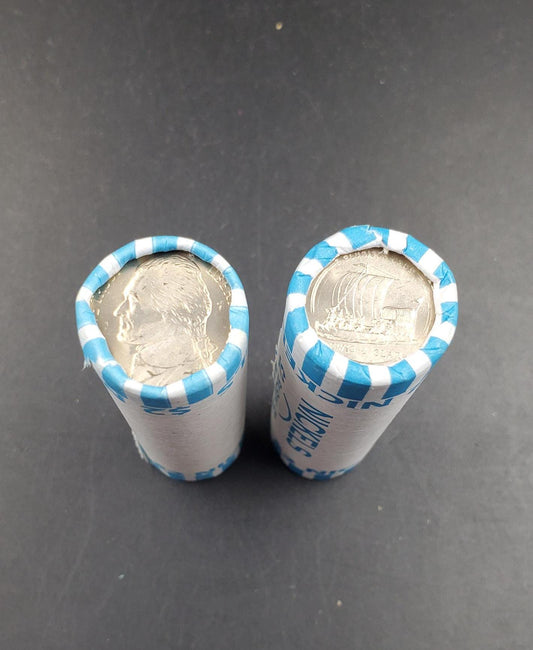 2004 P Jefferson Nickel Keelboat Ship Design 40 coins BU Rolls Bank Wrap (head or Tail)