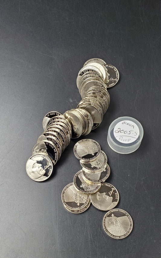 2005 S Proof Jefferson Nickel Roll 40 Ocean View Coins Uncirculated