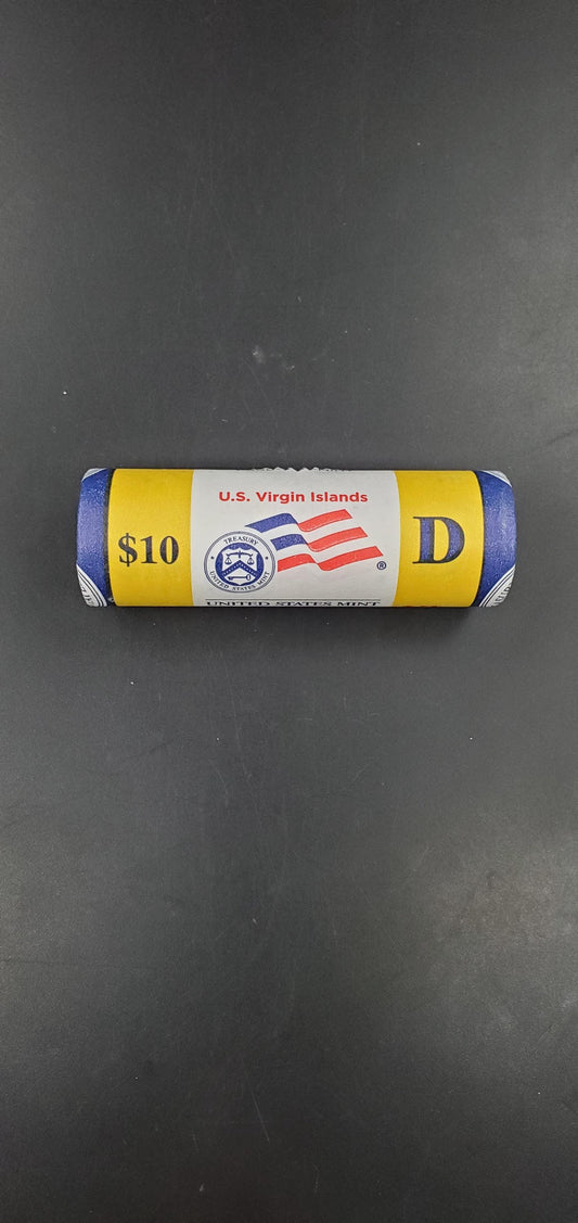 1 Unopened US Mint Wrapper Uncirculated Roll 2009 D US Virgin Island US Territory State Quarters 40 coins