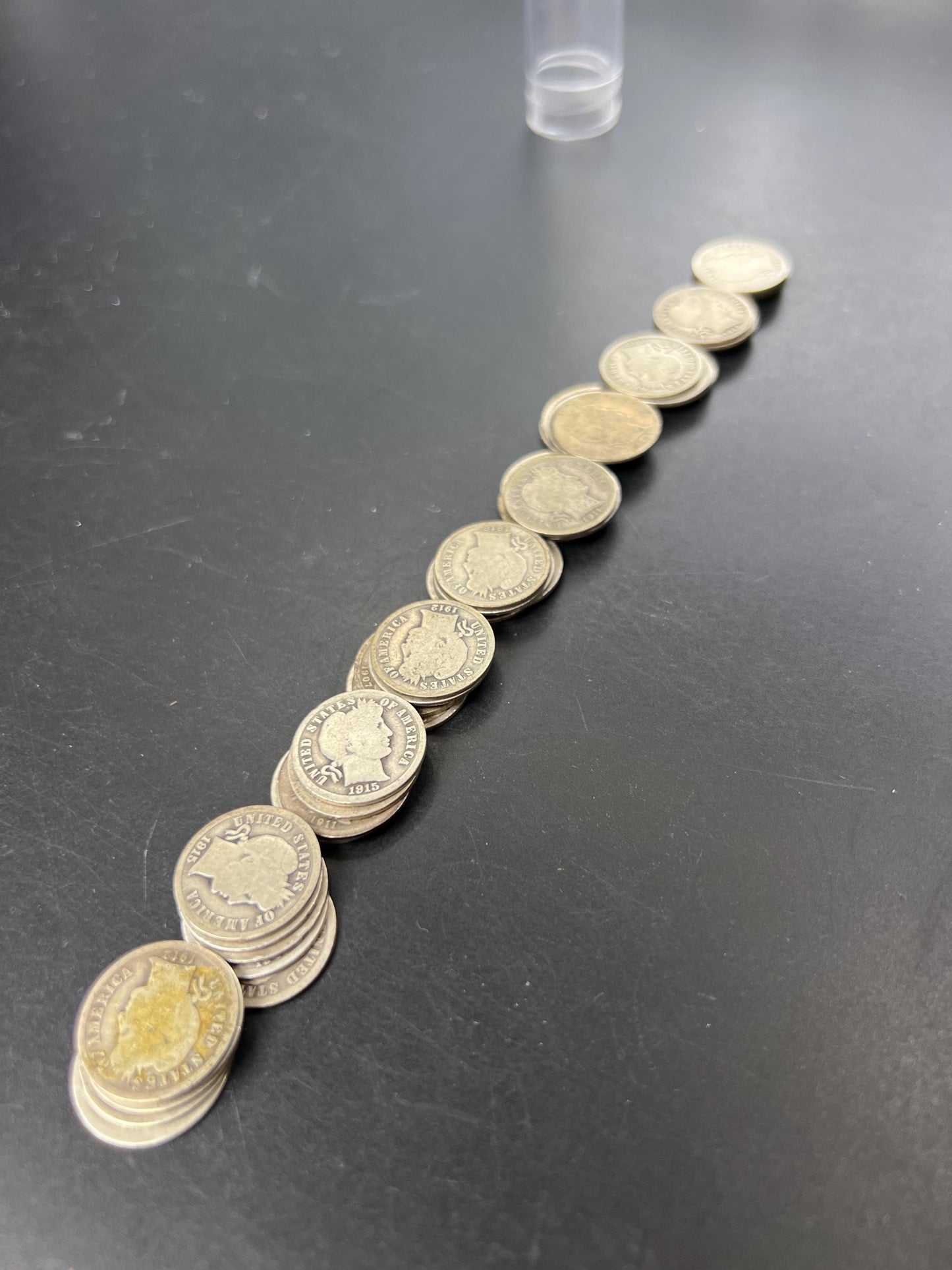 50 Coin Roll Barber 90% Silver Dime 50 Dimes Coins AG - Very Circulated Conditions SKU#et1