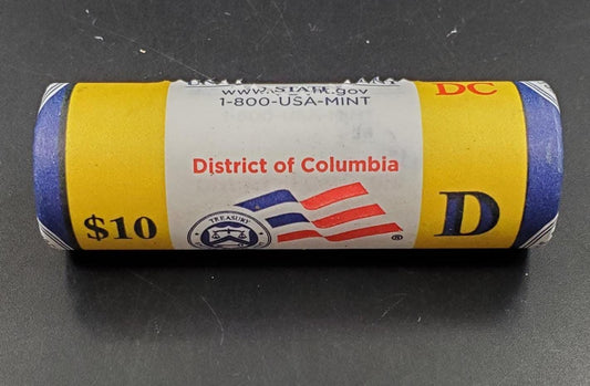 1 Unopened US Mint Wrapper Uncirculated Roll 2009 D US District of Columbia US Territory State Quarters 40 coins