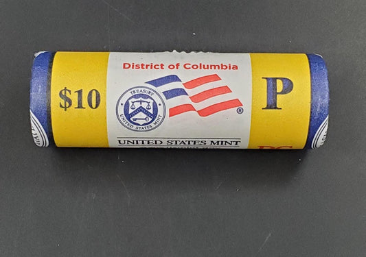 1 Unopened US Mint Wrapper Uncirculated Roll 2009 P District of Columbia US Territory State Quarters 40 coins
