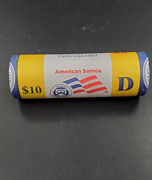 1 Unopened US Mint Wrapper Uncirculated Roll 2009 D American Samoa US Territory State Quarters 40 coins