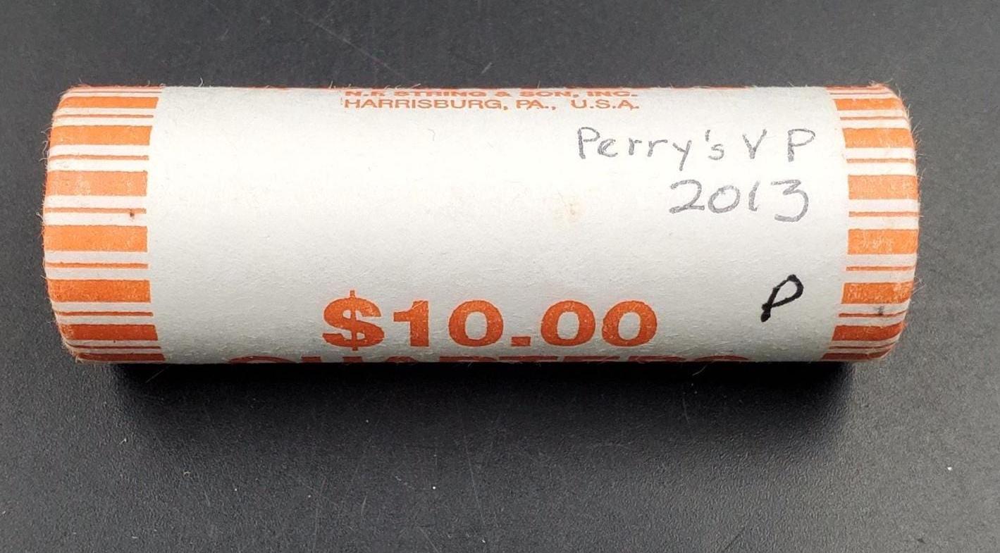 1 Unopened Bank Uncirculated Roll 2013 P Perry's Victory Park (OH) " America the Beautiful " Quarters OBW