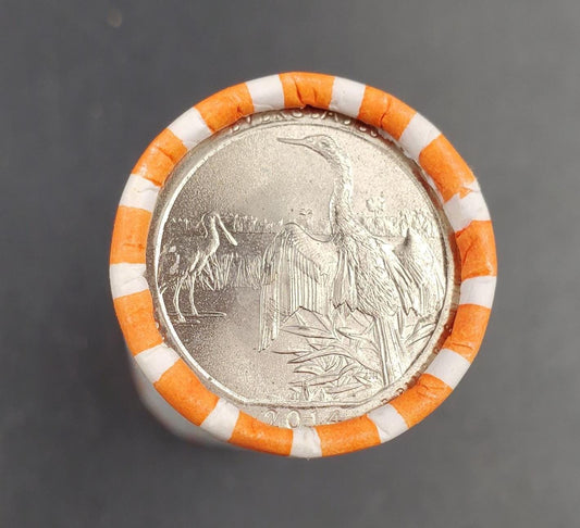 1 Unopened Bank Uncirculated Roll 2014 P Everglades (Florida)" America the Beautiful " Quarters OBW