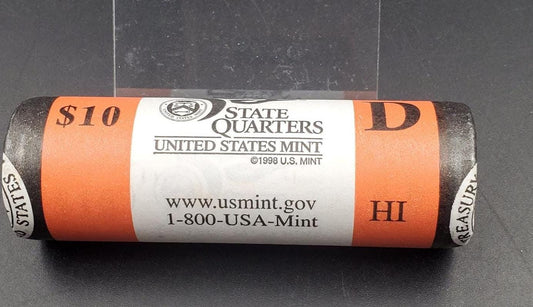 1 Unopened US Mint Uncirculated Roll 2008 D Hawaii Statehood Quarters OBW 40 coins