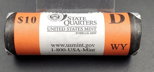 1 Unopened US Mint Uncirculated Roll 2007 D Wyoming Statehood Quarters OBW 40 coins