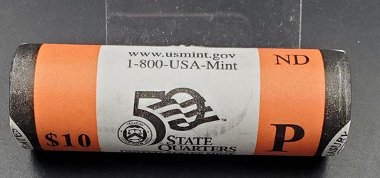1 Unopened US Mint Uncirculated Roll 2006 P North Dakota Statehood Quarters OBW 40 coins