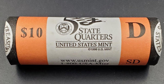 1 Unopened US Mint Uncirculated Roll 2006 D South Dakota Statehood Quarters OBW 40 coins