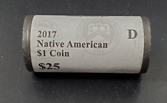2017 D Sacagawea Native Dollar 25 Coin OBW US Mint Wrapped Roll (Tail or Head)