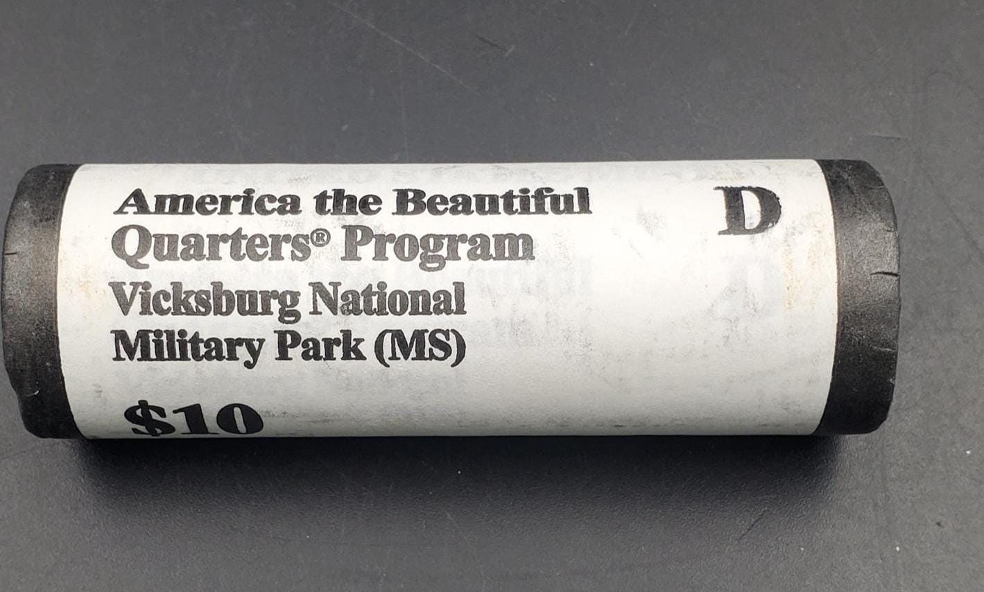 1 Unopened US Mint Roll 2011 D Vicksburg Nat. Military Park (MS) " America the Beautiful " Quarters OBW