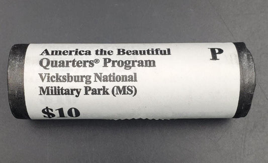 1 Unopened US Mint Roll 2011 P Vicksburg Nat. Military Park (MS) " America the Beautiful " Quarters OBW