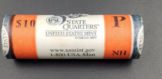 1 Unopened US Mint Uncirculated Roll 2000 P New Hampshire Statehood Quarters OBW 40 coins
