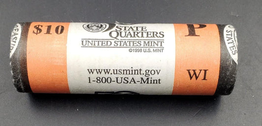 1 Unopened US Mint Uncirculated Roll 2004 P Wisconsin Statehood Quarters OBW 40 coins