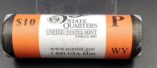 1 Unopened US Mint Uncirculated Roll 2007 P Wyoming Statehood Quarters OBW 40 coins