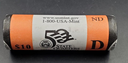 1 Unopened US Mint Uncirculated Roll 2006 D North Dakota Statehood Quarters OBW 40 coins