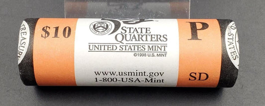 1 Unopened US Mint Uncirculated Roll 2006 P South Dakota Statehood Quarters OBW 40 coins