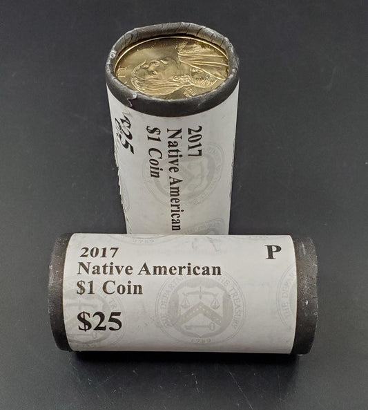 2017 P Sacagawea Native American Dollar 25 Coin OBW US Mint Wrapped Roll (Tail or Head)
