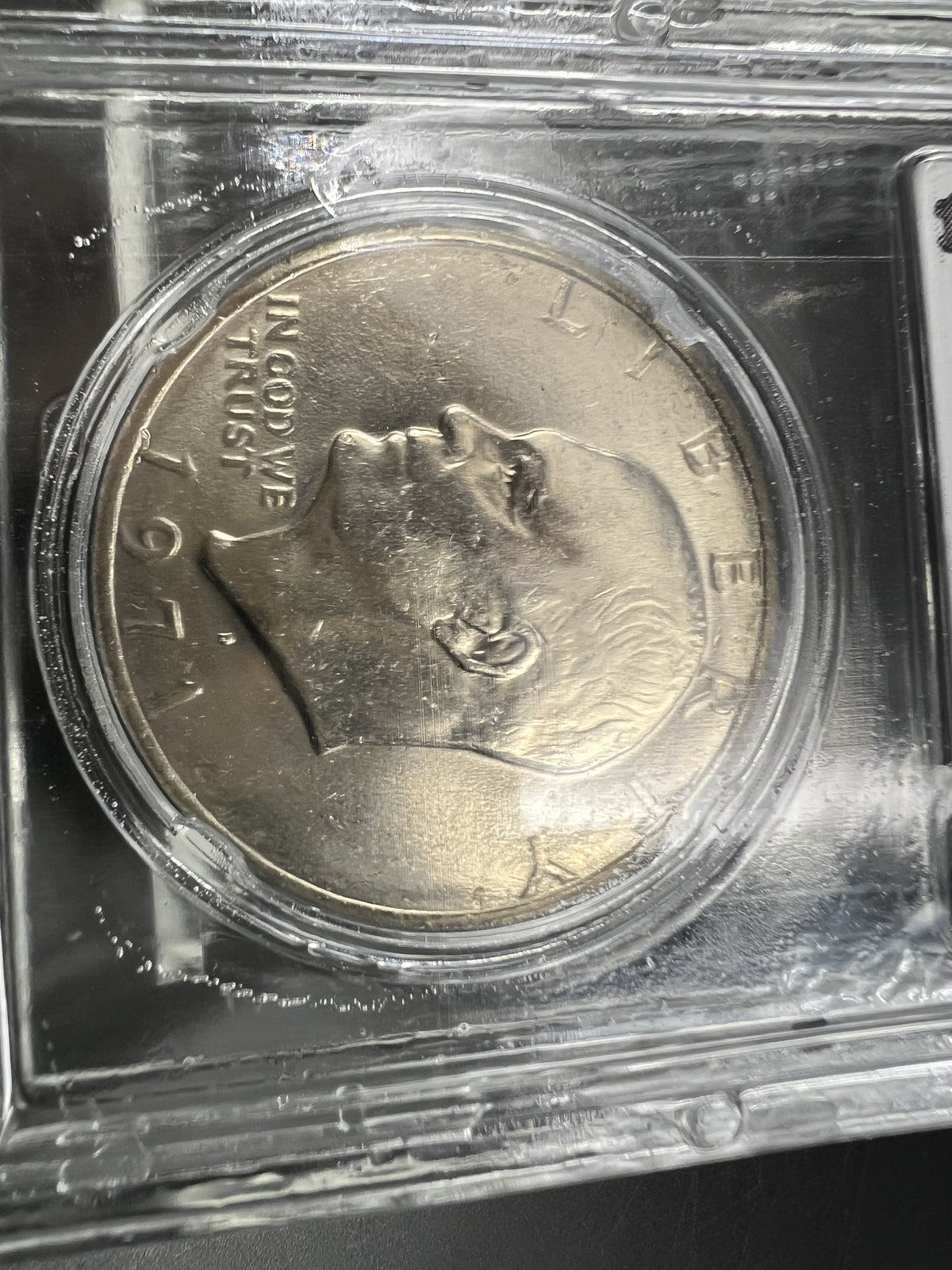 1971 D $1 Ike Eisenhower Dollar Coin CLCC Robinson's Cointown Sample Slab #31