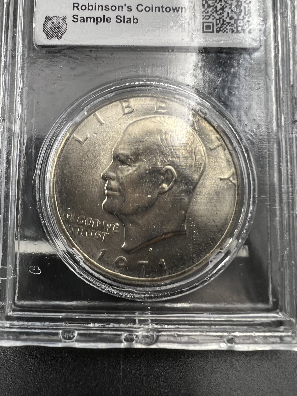 1971 D $1 Ike Eisenhower Dollar Coin CLCC Robinson's Cointown Sample Slab #29