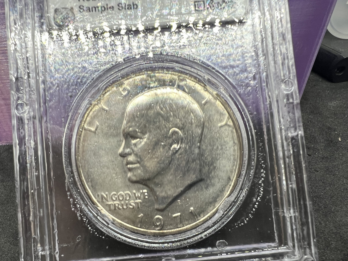 1971 D $1 Ike Eisenhower Dollar Coin CLCC Robinson's Cointown Sample Slab #30