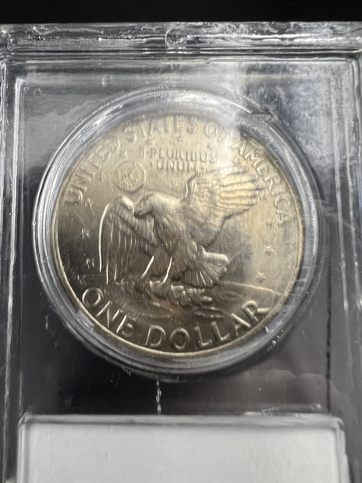 1971 D $1 Ike Eisenhower Dollar Coin CLCC BU Robinson's Cointown Sample Slab #25