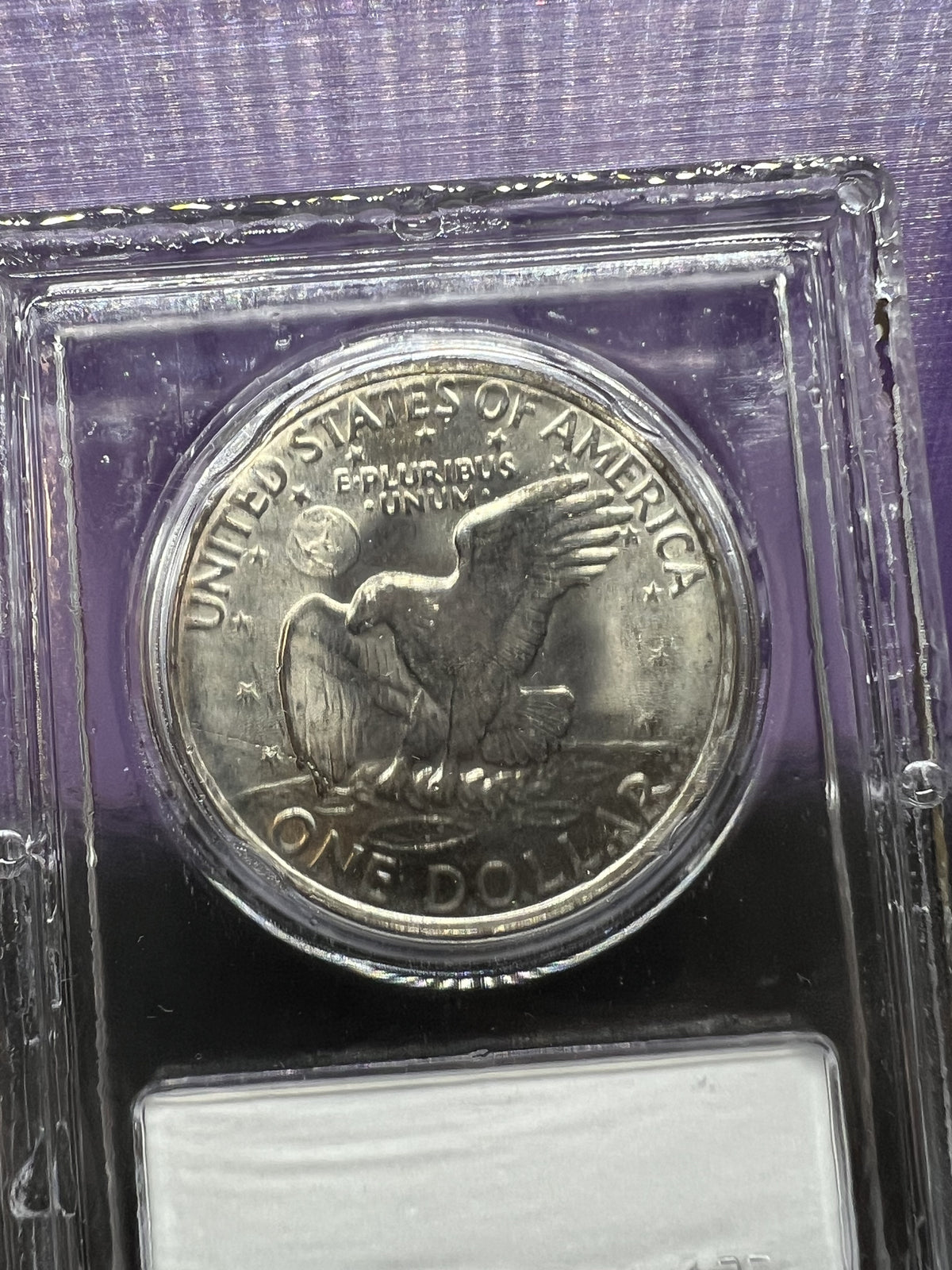 1971 D $1 Ike Eisenhower Dollar Coin CLCC BU Robinson's Cointown Sample Slab #28