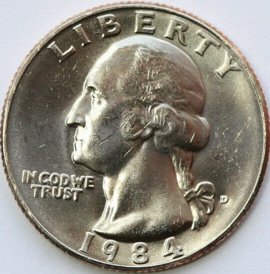 1984 D 25C Washington Quarter Clad Single Coin BU UNC