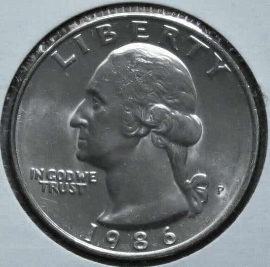 1986 P 25C Washington Quarter Clad Single Coin BU UNC