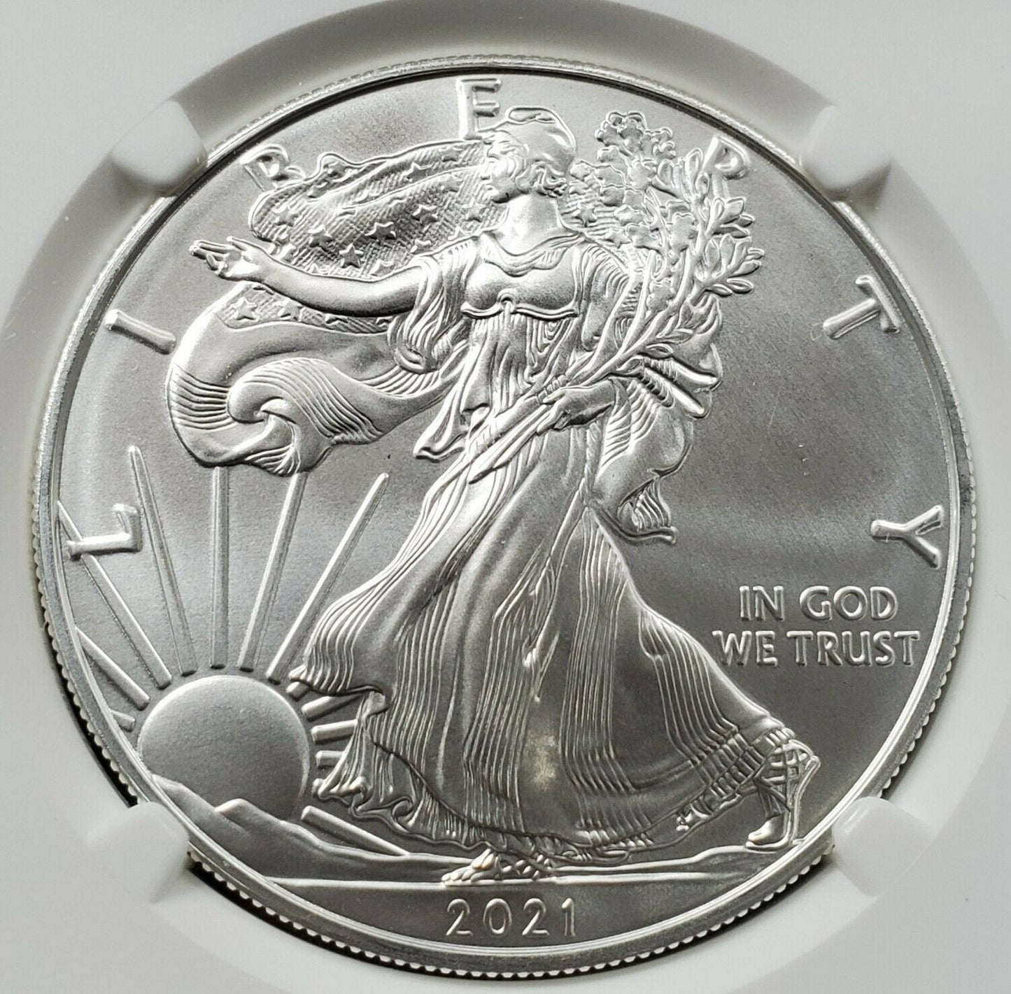 2021 P 1 oz ASE American Silver Eagle NGC MS69 Emergency Production Liberty Bell
