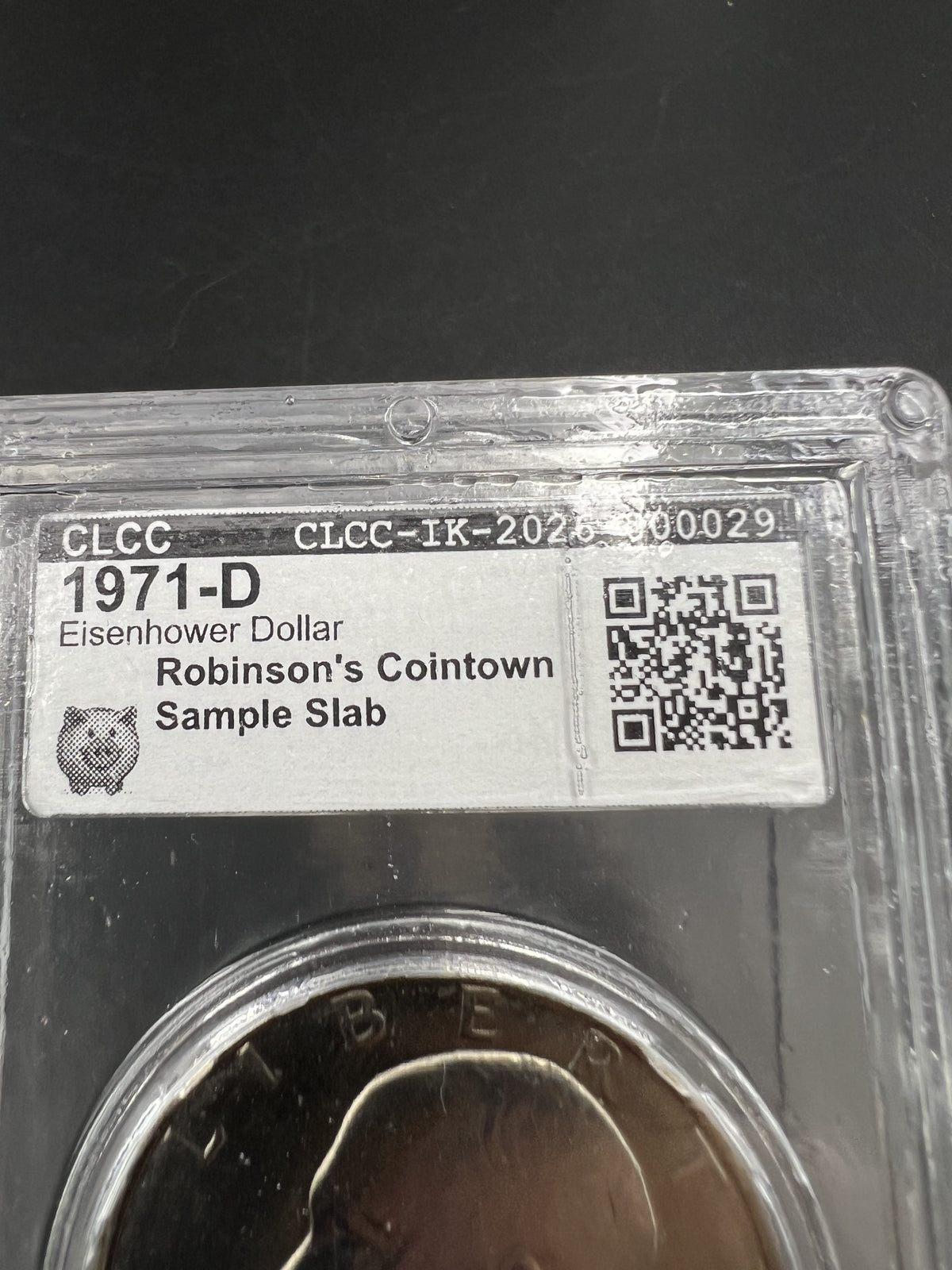 1971 D $1 Ike Eisenhower Dollar Coin CLCC Robinson's Cointown Sample Slab #29