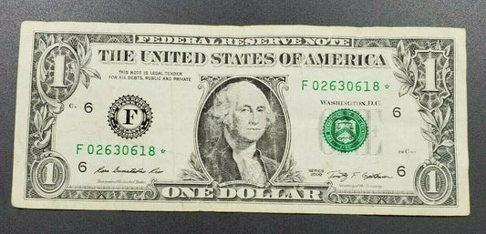 2009 $1 FRN Federal Reserve Star * Replacement Note Very Circulated