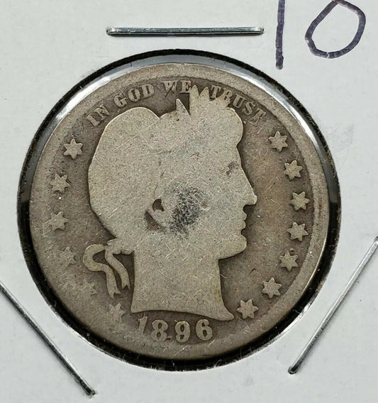 1896 O Barber Silver Quarter Coin Choice AG Full Date Semi Key Date