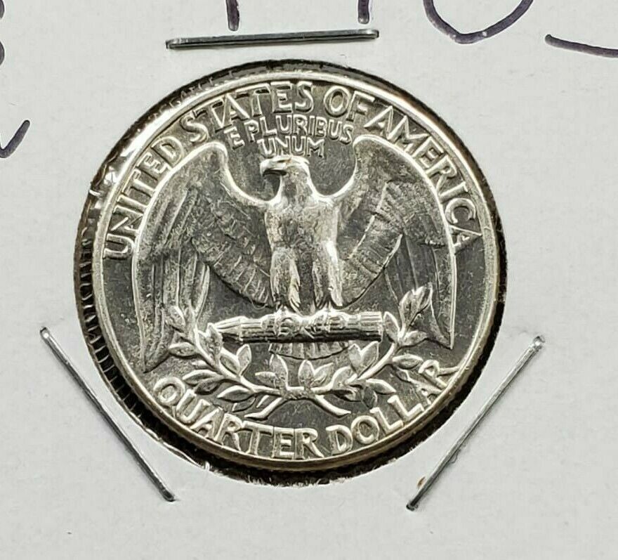 1963 Type B Reverse Variety Washington Silver Quarter Coin Average Uncirculated