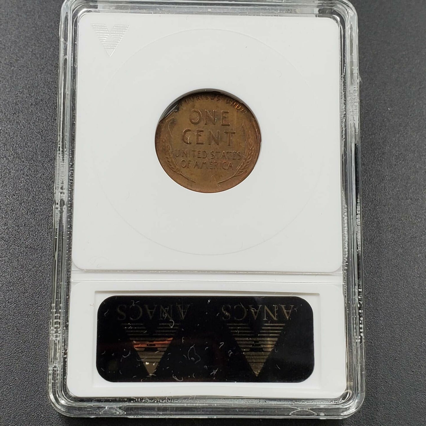 1945 P Lincoln Wheat Cent Penny Coin ANACS AU58 CLIPPED PLANCHET CLIP ERROR