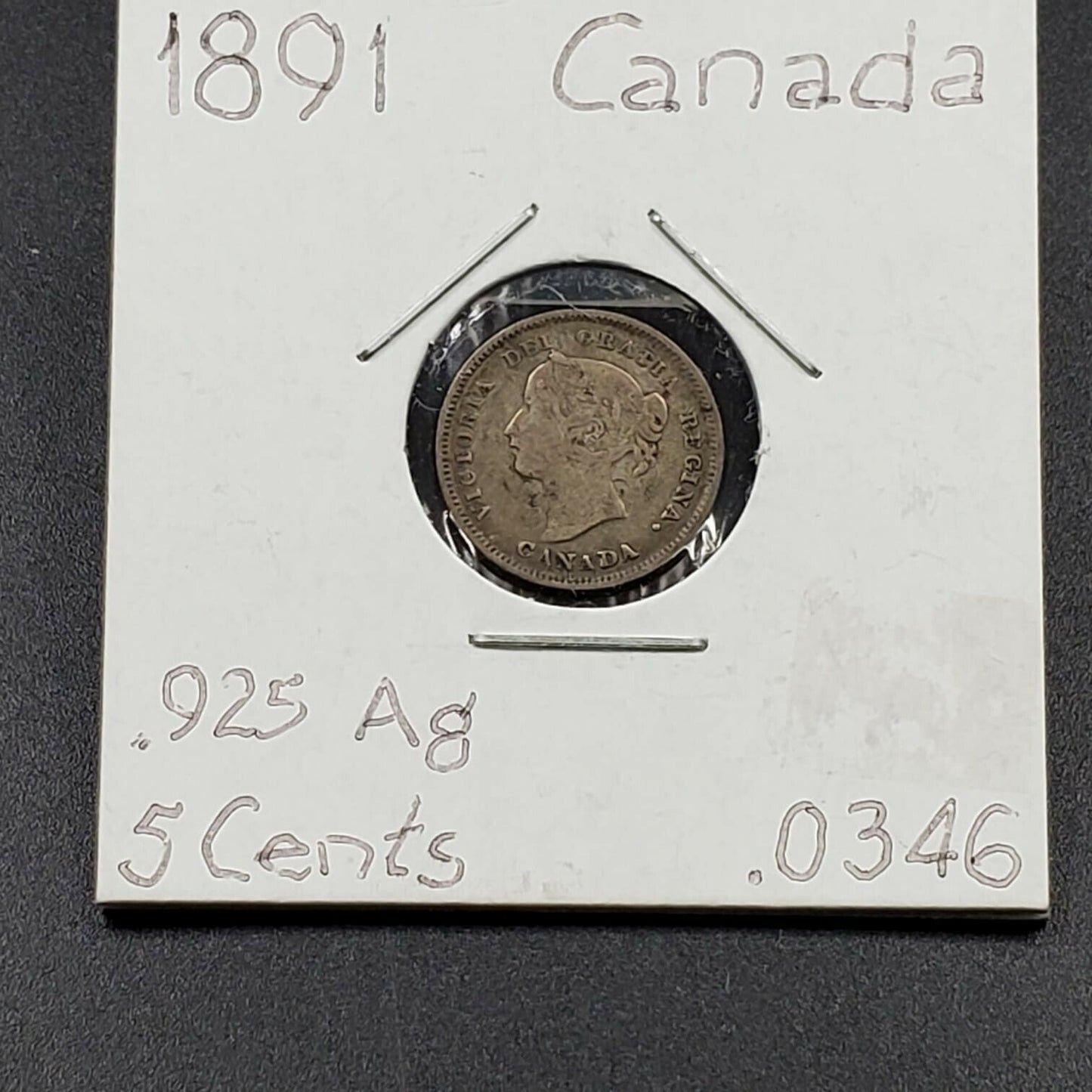 1891 Canada 5c 5 Cents Silver Nickel Coin Choice Fine Circulated