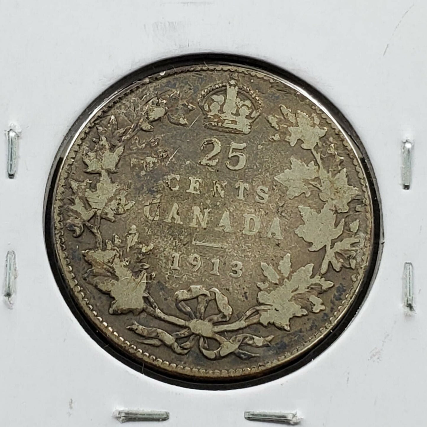 1913 Canada 25c 25 Cents Silver Quarter Coin Choice Fine Circulated