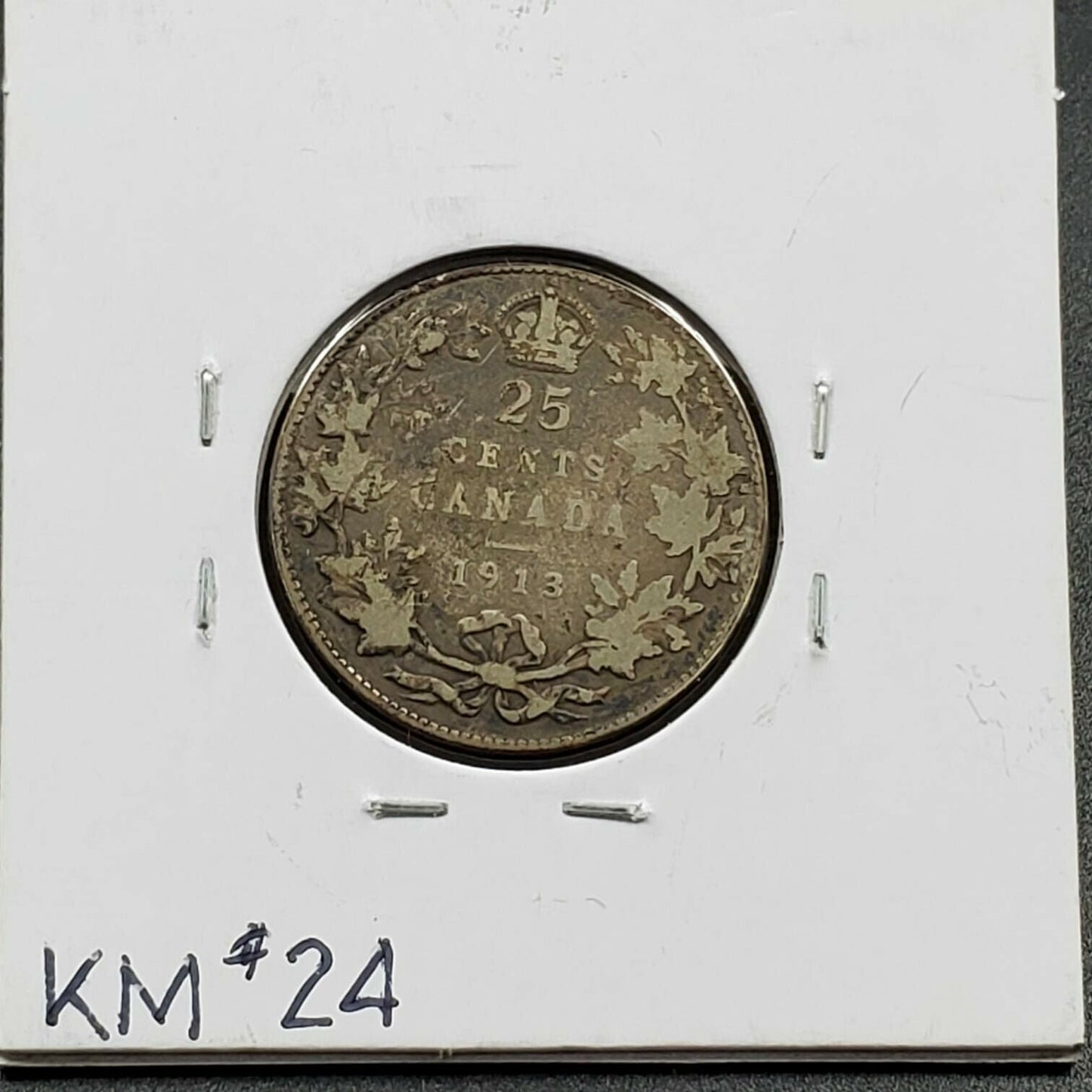 1913 Canada 25c 25 Cents Silver Quarter Coin Choice Fine Circulated