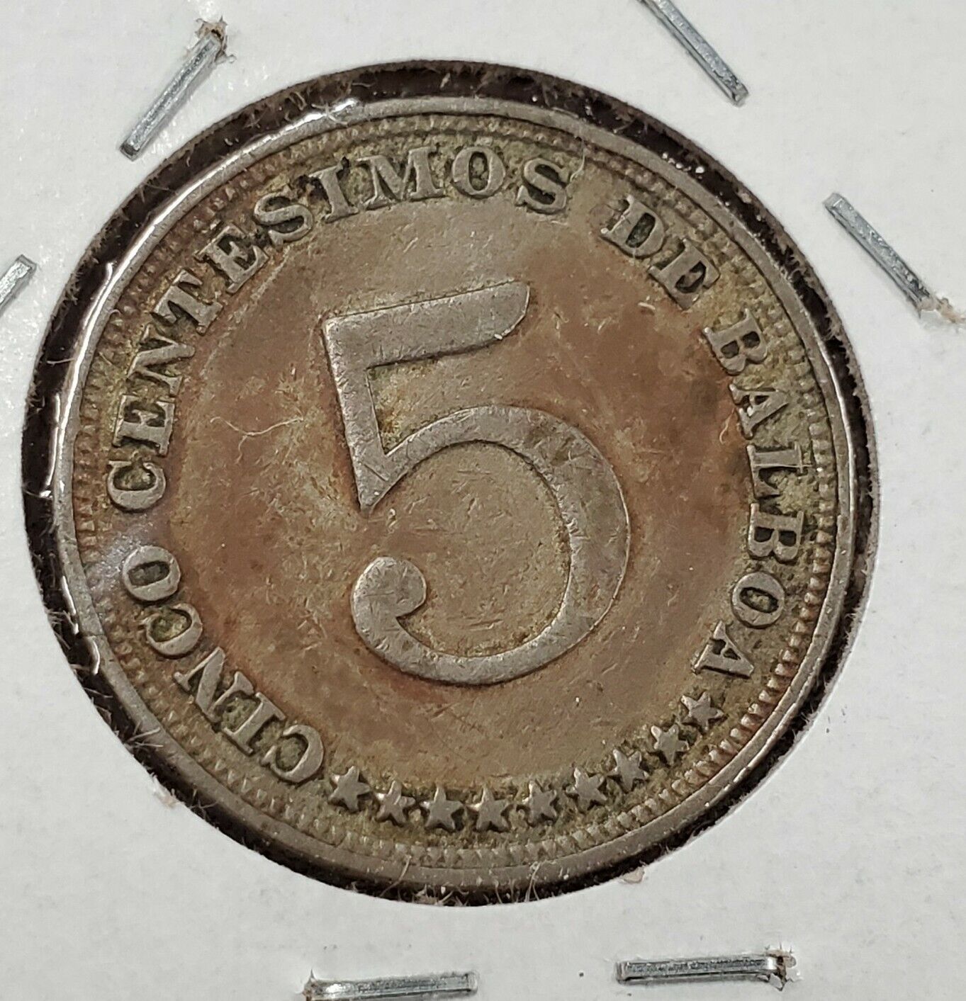 1932 PANAMA CINCO CENTESIMOS 5C Copper Nickel Coin High Circulated Condition